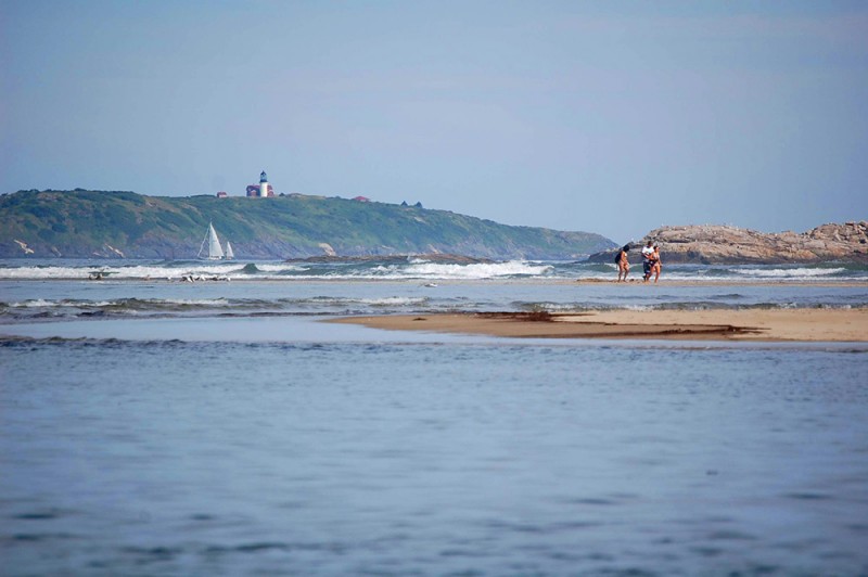 Popham beach state park with a mile long beach and disappearing island. 23 miles from Wiscasset Woods Lodge