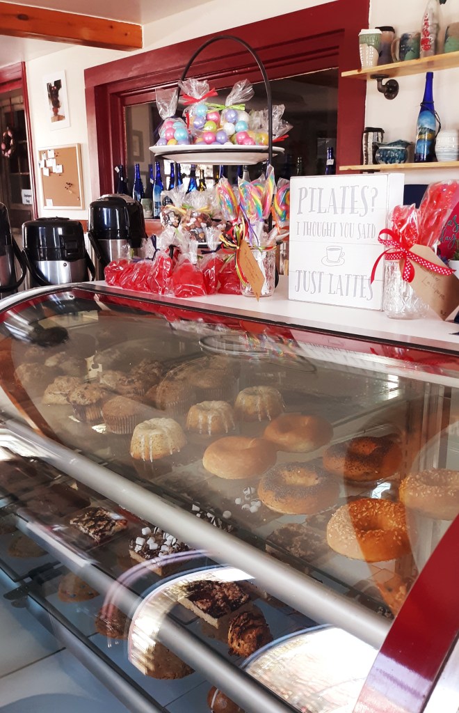 Baked goods on display at Creamed Baking Co. in Wiscasset, Maine next to Red's Eats.