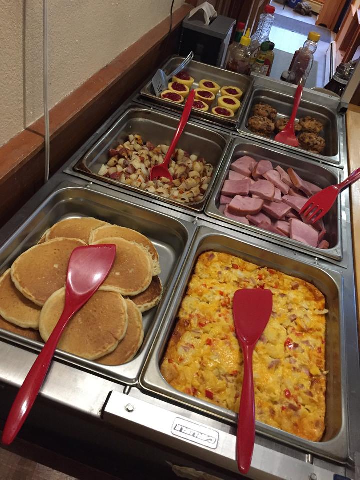 At Wiscasset Woods Lodge, we're famous for our hot breakfast buffet.