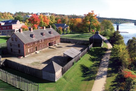Old Fort Western across the river from Augusta's historic downtown